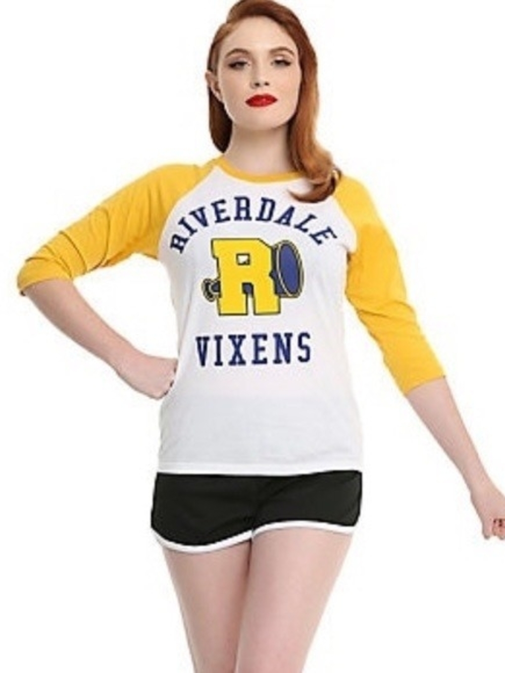 Hot Topic White & Yellow Riverdale Vixens Raglan Sleep Top